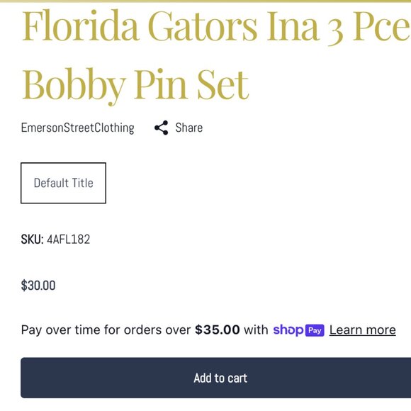 University of Florida Gators Three Piece Bobby Pin Set Silver and Navy Blue NEW - Picture 2 of 5